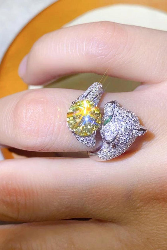 2 Carat Yellow Moissanite Animal Bypass Ring Carauana Store