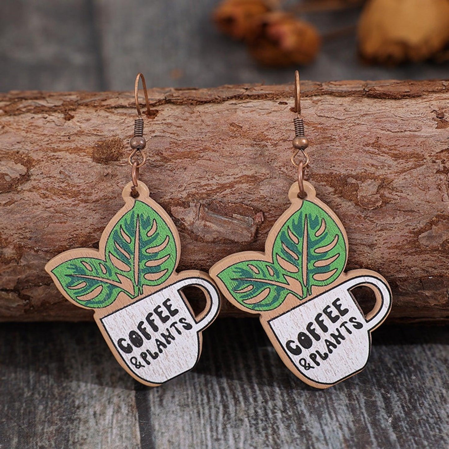 Wooden Alloy Dangle Earrings Carauana Store
