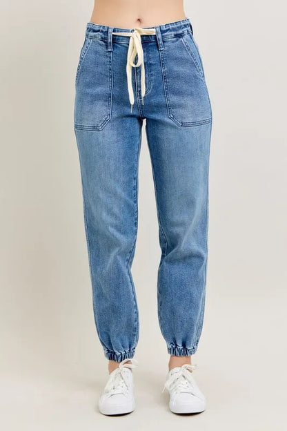 Judy Blue Full Size High Waist Denim Jogger Plus Size Carauana Store