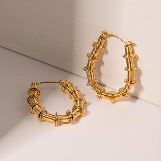 Gold-Plated Stainless Steel Hoop Earrings Carauana Store