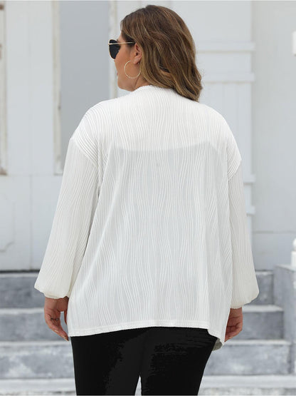 Plus Size Open Front Long Sleeve Cardigan Carauana Store