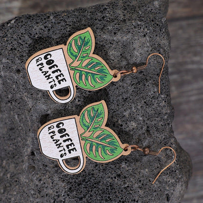 Wooden Alloy Dangle Earrings Carauana Store