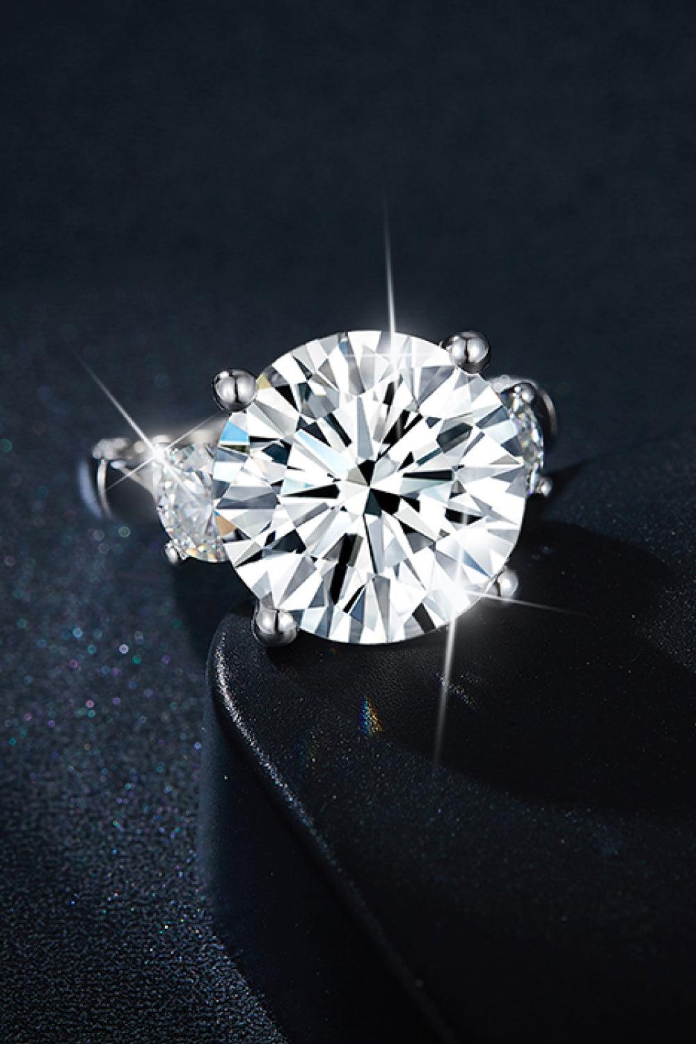 8.6 Carat Moissanite Platinum-Plated Ring Carauana Store