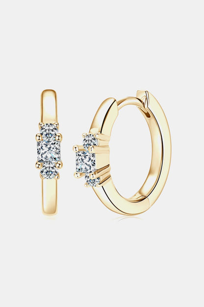 Moissanite 925 Sterling Silver Huggie Earrings Carauana Store