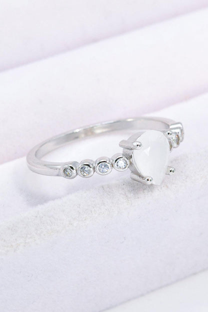 Teardrop Natural Moonstone Ring Carauana Store