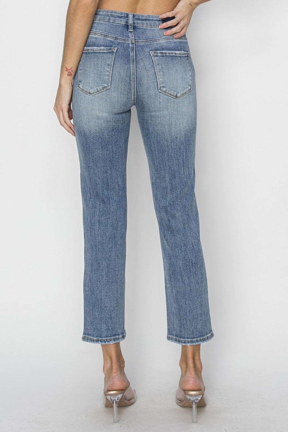 RISEN Full Size High Waist Distressed Cropped Jeans Carauana Store