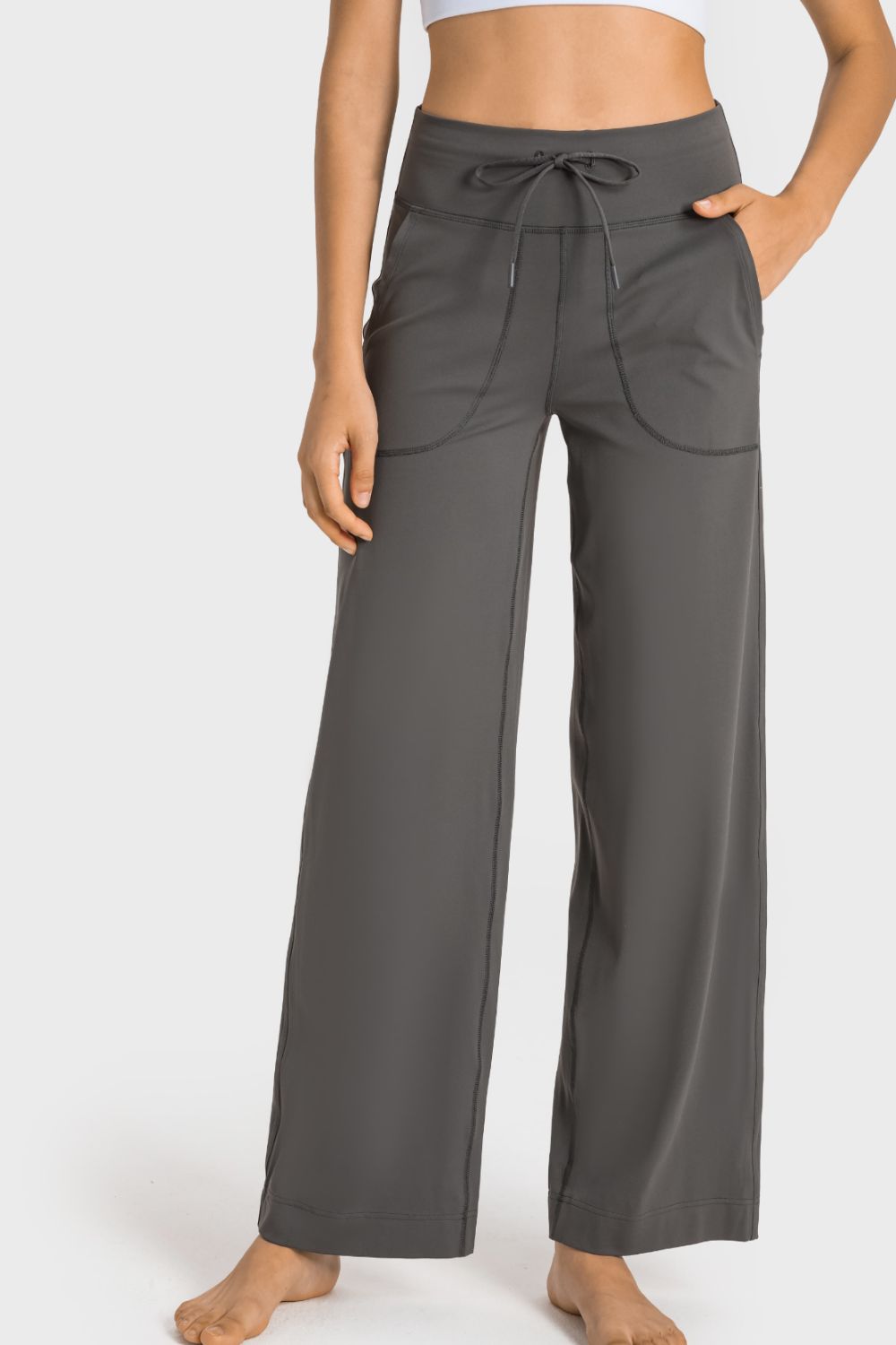 Millennia Drawstring Waist Wide Leg Sports Pants with Pockets Carauana Store