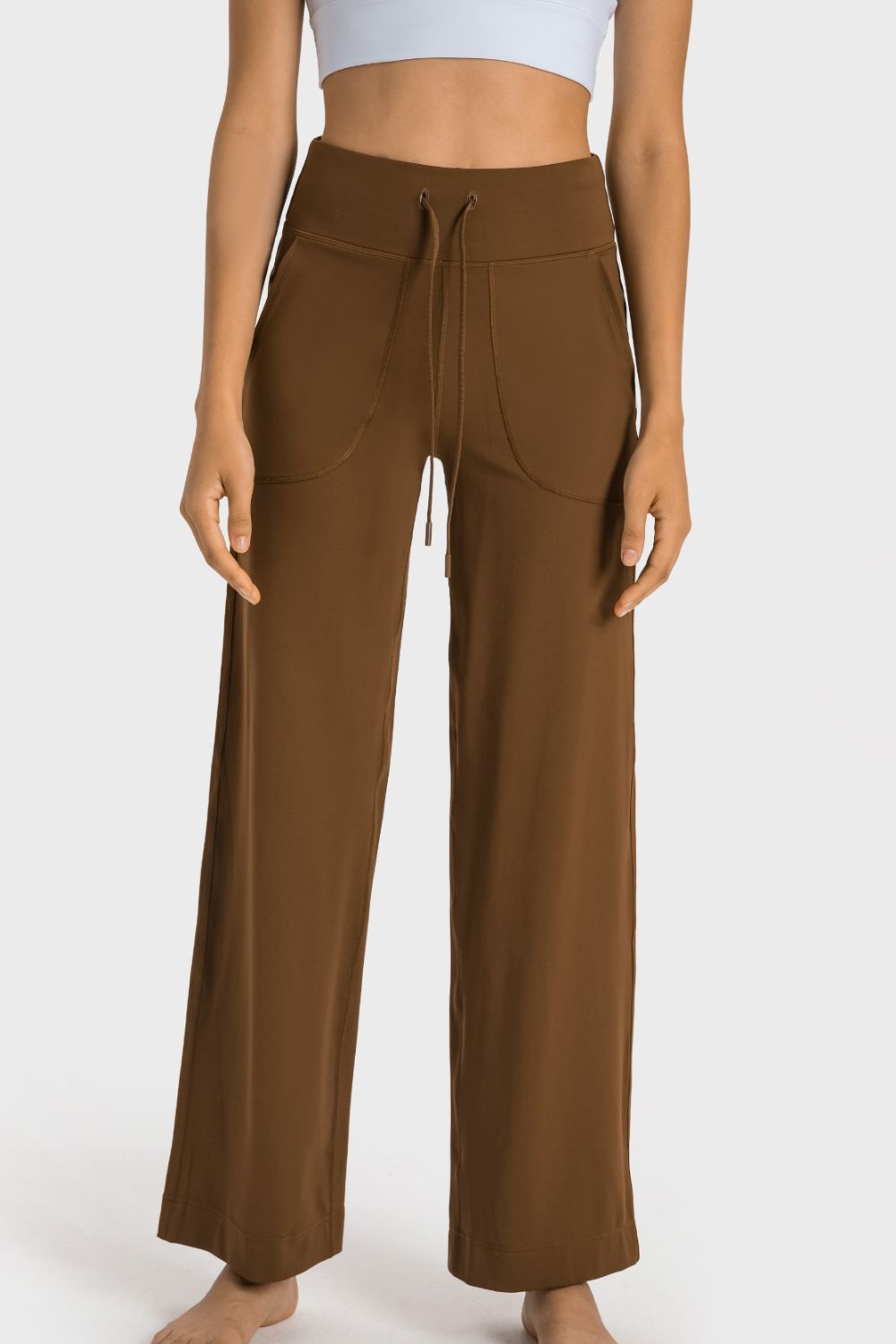 Millennia Drawstring Waist Wide Leg Sports Pants with Pockets Carauana Store