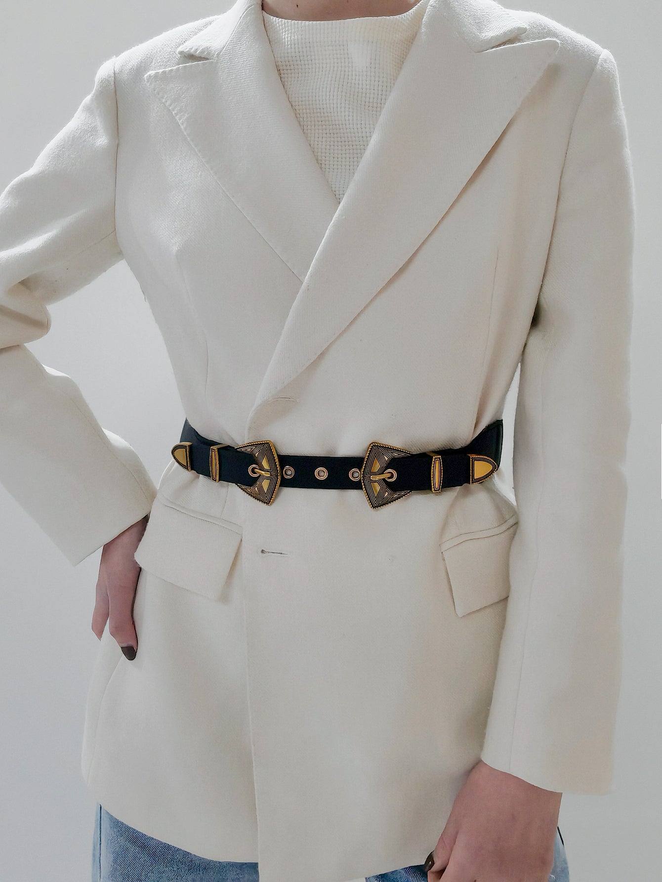 Double Buckle PU Leather Belt Carauana Store