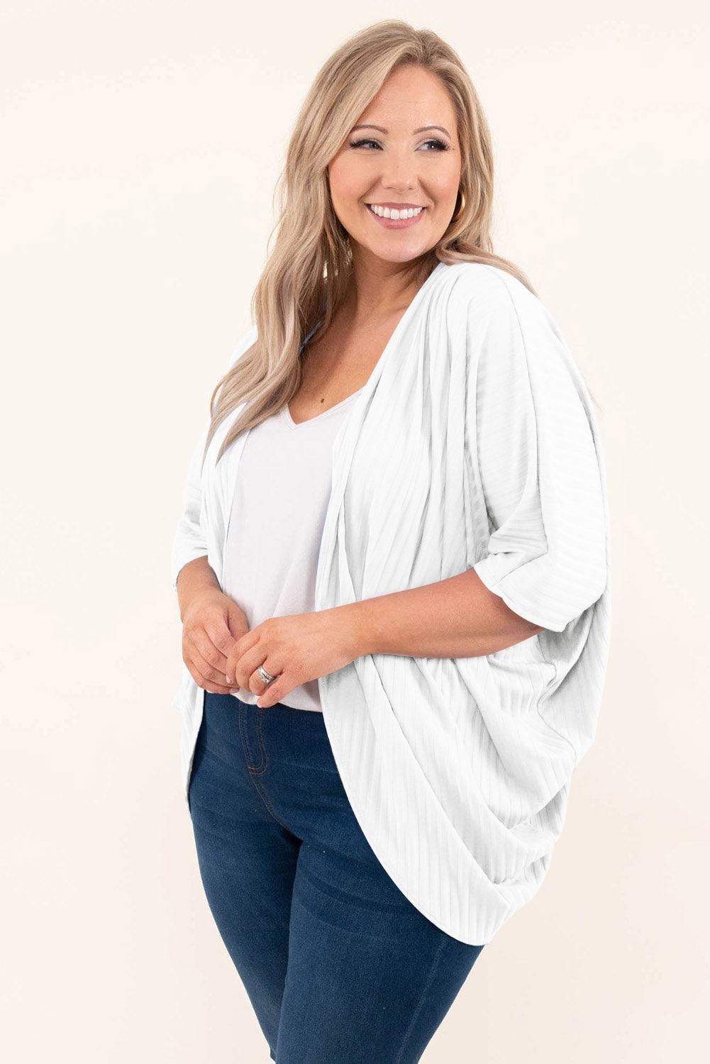 Plus Size Ribbed Cocoon Cover Up Carauana Store