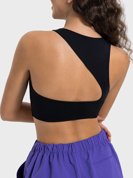 Millennia Cutout Round Neck Active Tank Carauana Store