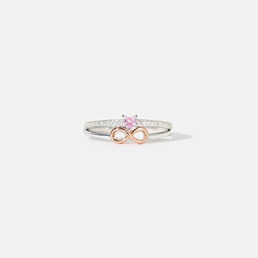 Heart Number 8 Zircon Double-Layered Ring Carauana Store