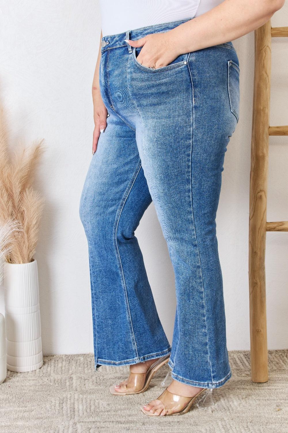 RISEN Full Size High Rise Ankle Flare Jeans Carauana Store