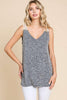 Culture Code Contrast Eyelet Strap Slit Ribbed Tank