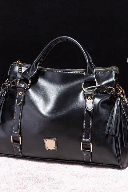 PU Leather Handbag with Tassels Carauana Store