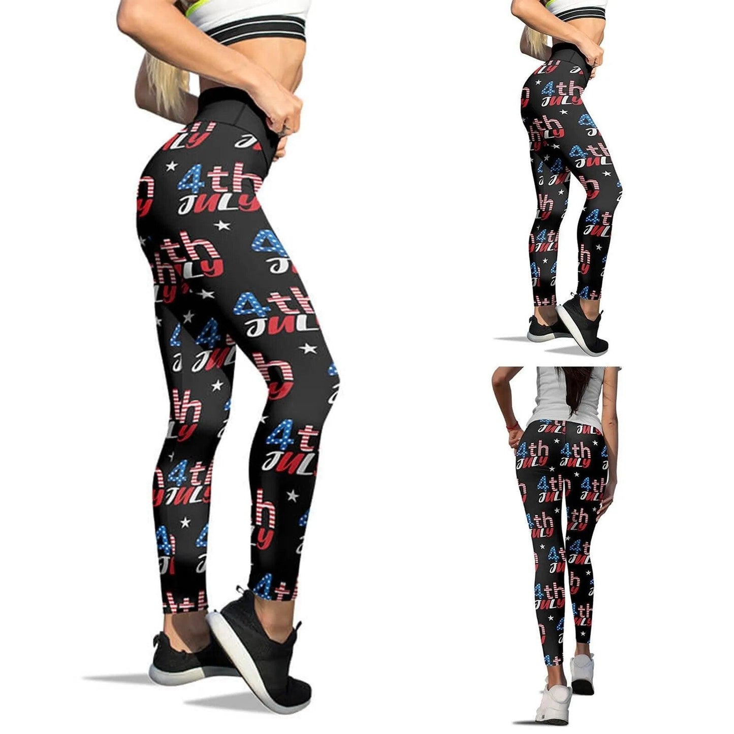 American Flag Printed Leggings For Women Tummy Control Skinny Pants For Yoga Running Pilates Free Shipping