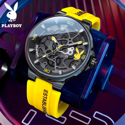 American PlayBoy Fashion Casual Men's Watch - Luxury Waterproof Luminous Quartz Wristwatch High Quality