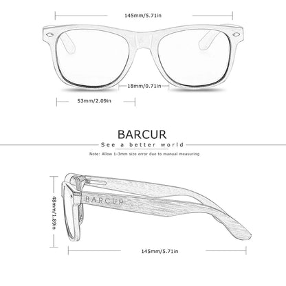BARCUR Wood Anti Blue Ray Glasses Computer Glasses Optical Eye UV Blocking Gaming Filter Eyewear - CaRaUaNa Fashion