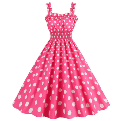 Barbie pink Dress - with a pink plaid pattern 2023 - trendy Strapless Cocktail Rockabilly Party Swing Sweet Girls for cocktail parties and rockabilly events