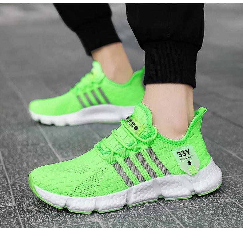 CARAUANA Zapatos Unisex Athletic Walking Shoes - Breathable Lace-Up Mesh, Various Colors & Plus Sizes