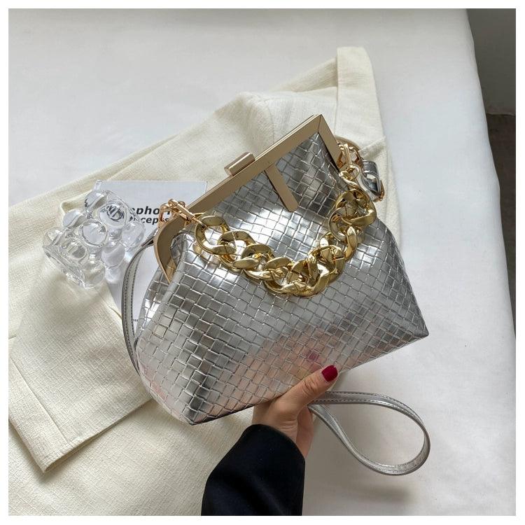 Carauana UNIU SILVER GOLD Knitted Crossbody Bag | Fashion Satchel | NEW 2024 Collection