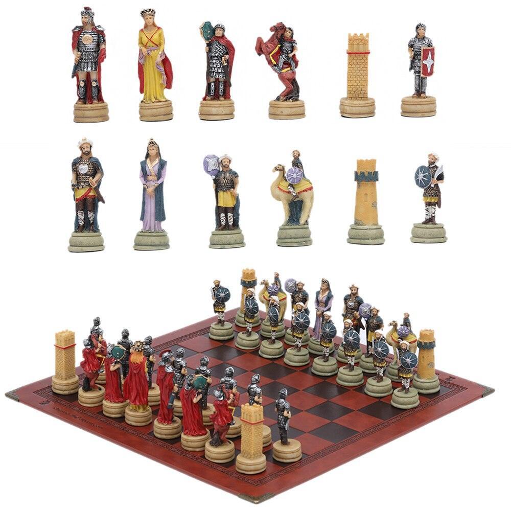 Chess Desktop Intelligence Game Movie Theme Toy Luxury Knight Hand-painted