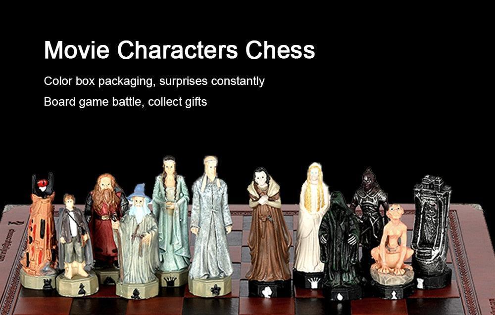 Chess Desktop Intelligence Game Movie Theme Toy Luxury Knight Hand-painted