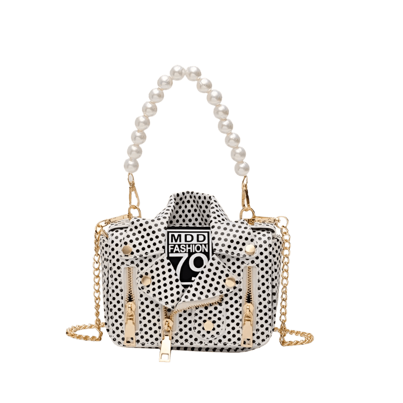 Chic Designer Women Messenger Bags with Pearl Handle and Chain Strap