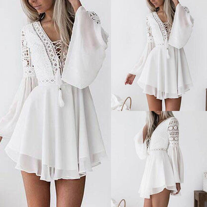 Fashion Dresses 2023:Women's Casual Lace Long Sleeve Bodycon Cocktail Party Pencil Dresss