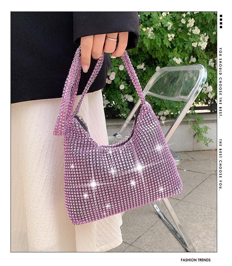 Fashion Rhinestone Shiny Handbag Evening Clutch Tote Bags