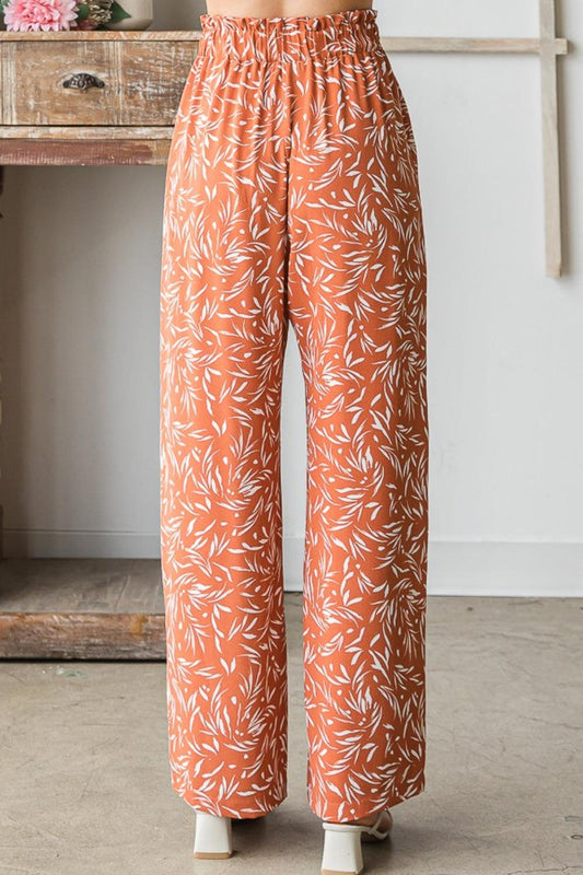 Heimish Full Size Printed Tied Straight Casual Pants Carauana Store