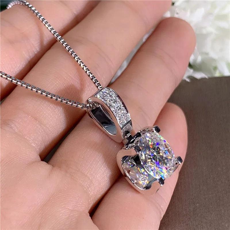 Luxury Fashion Women's Necklace with Big Round Cubic Zirconia