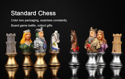 Historical Theme Resin Chess Figures 32 Painted Chess Game Gift Collection