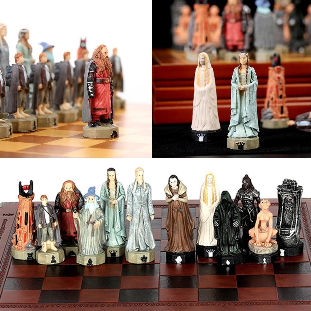 Historical Theme Resin Chess Figures 32 Painted Chess Game Gift Collection