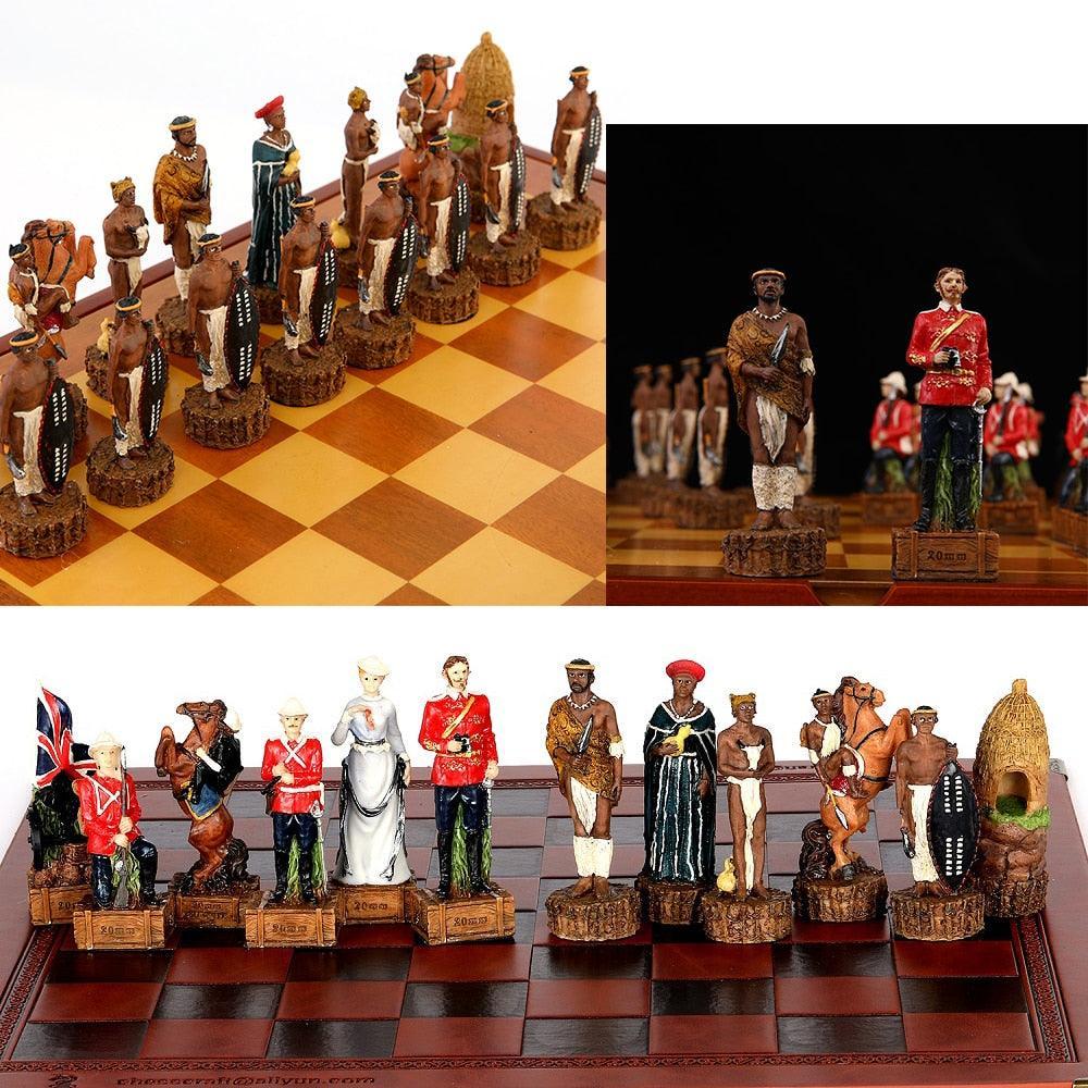 Historical Theme Resin Chess Figures 32 Painted Chess Game Gift Collection