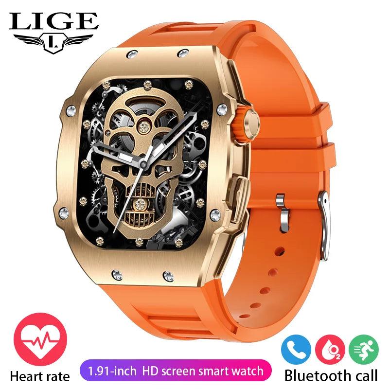 LIGE Smart Watch For Men Waterproof Bluetooth Call Heart Rate Monitor