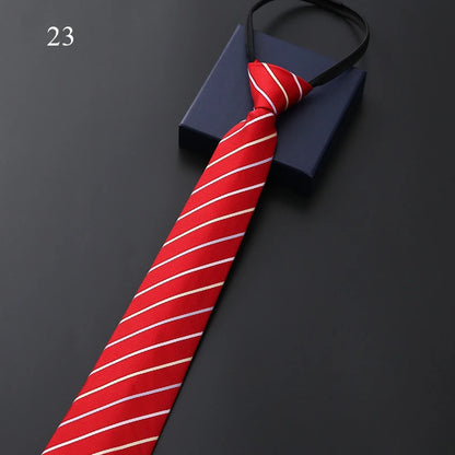 Red striped tie