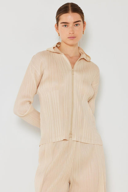 Marina West Swim Pleated Hood Jacket with 2 Way Zipper Carauana Store