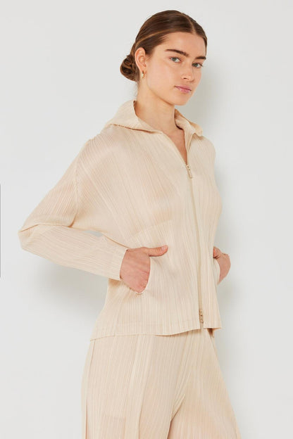Marina West Swim Pleated Hood Jacket with 2 Way Zipper Carauana Store