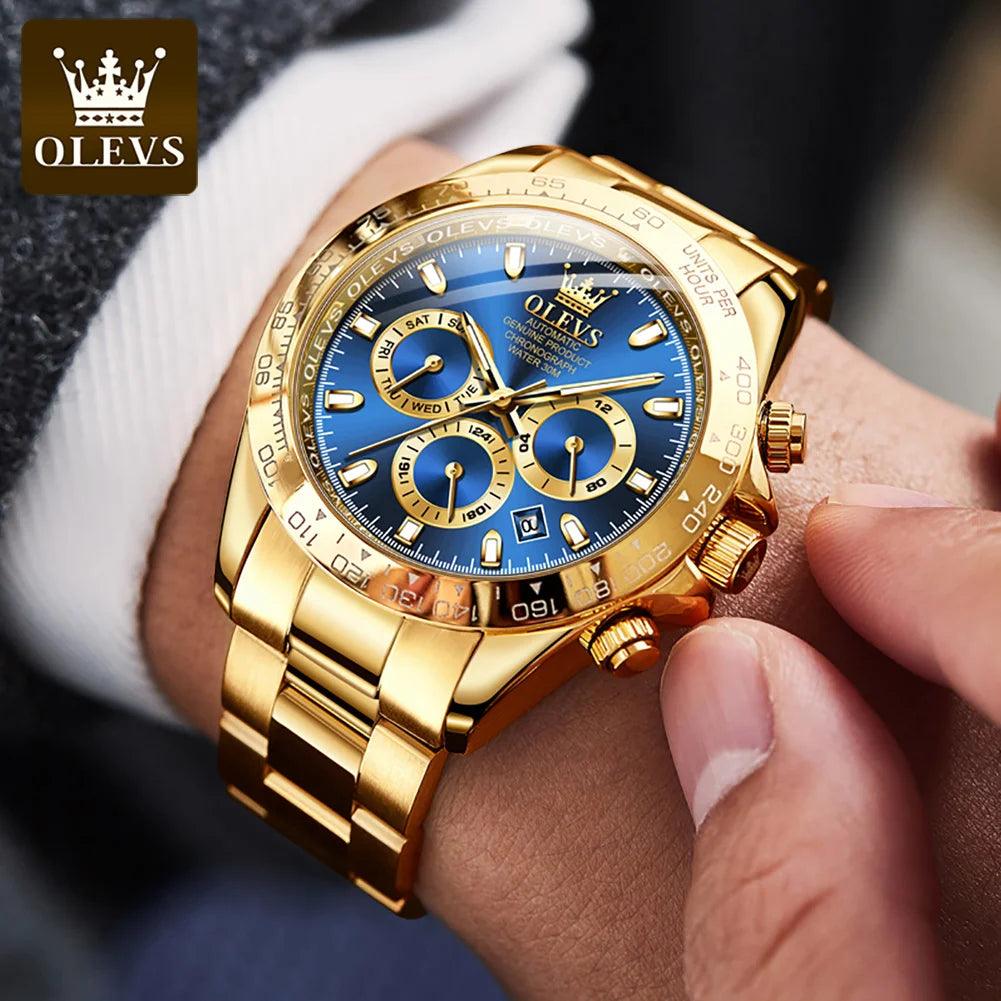 OLEVS Men's Automatic Mechanical Watch Waterproof Stainless Steel Strap Men's Mechanical Watch Fashion