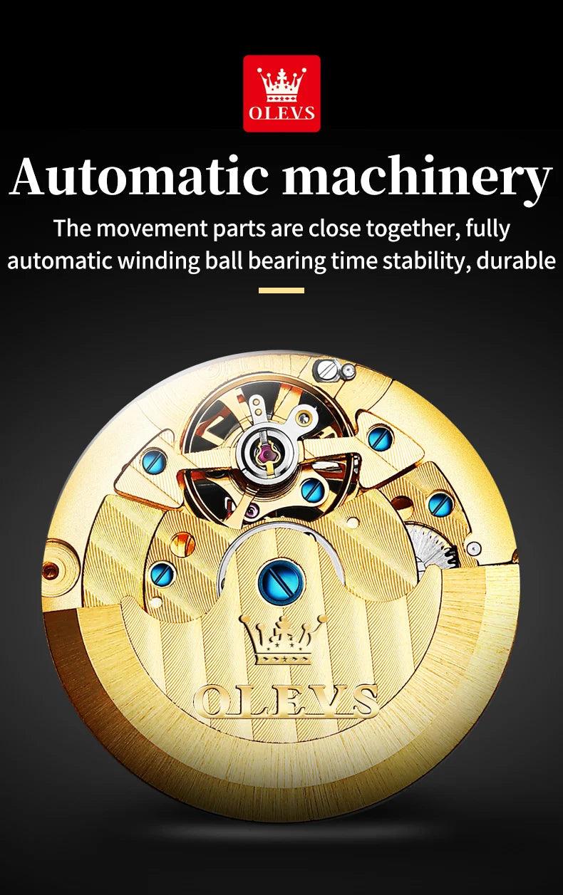 OLEVS Men's Luxury Automatic Mechanical Watch for Man with Date Display