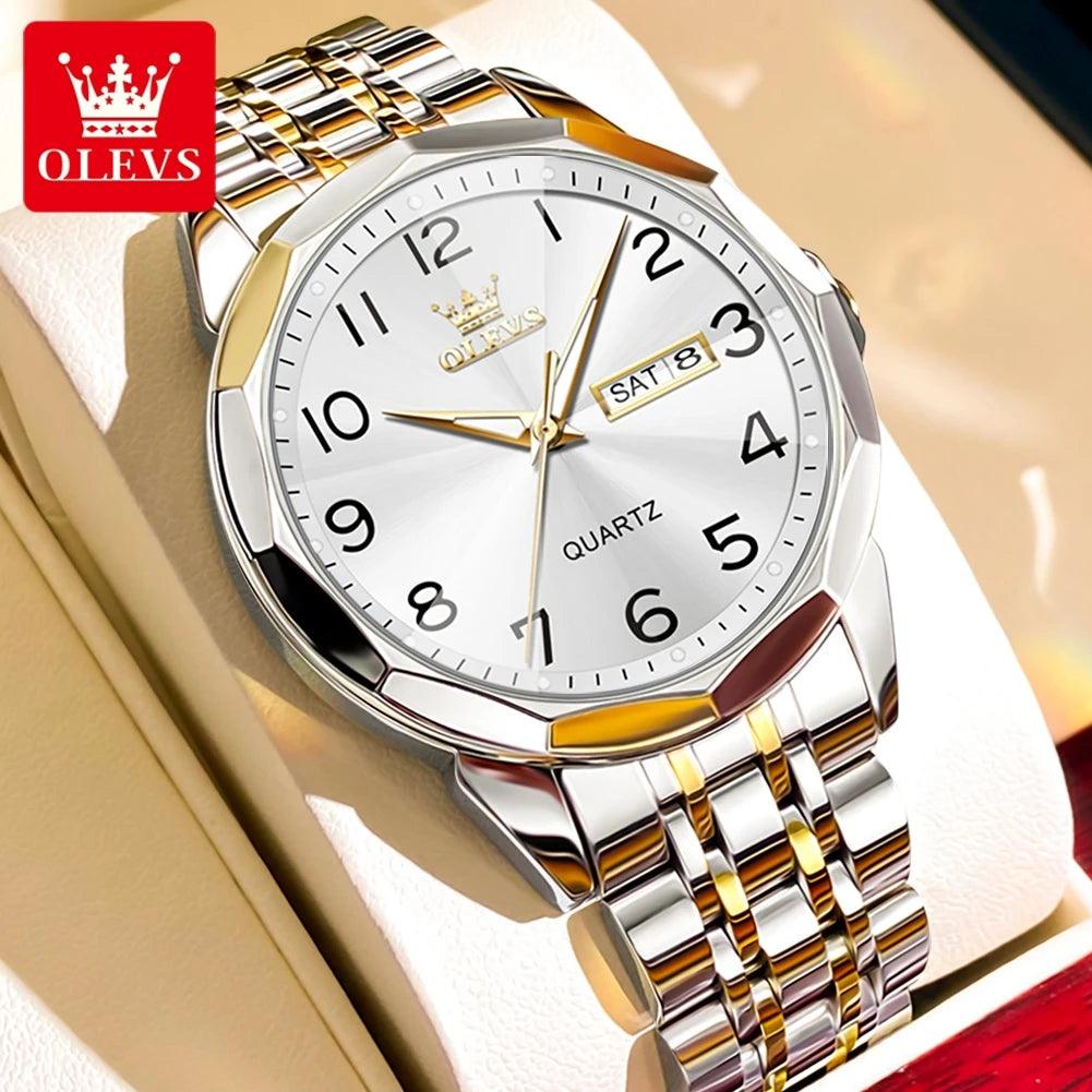 OLEVS Stainless Steel Quartz Watch | Fashionably Functional with Luminous Display and Water Resistance