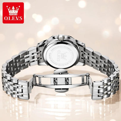 OLEVS Stainless Steel Quartz Watch | Fashionably Functional with Luminous Display and Water Resistance