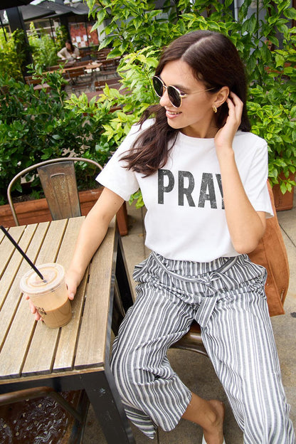 Simply Love Full Size PRAY Round Neck T-Shirt Carauana Store
