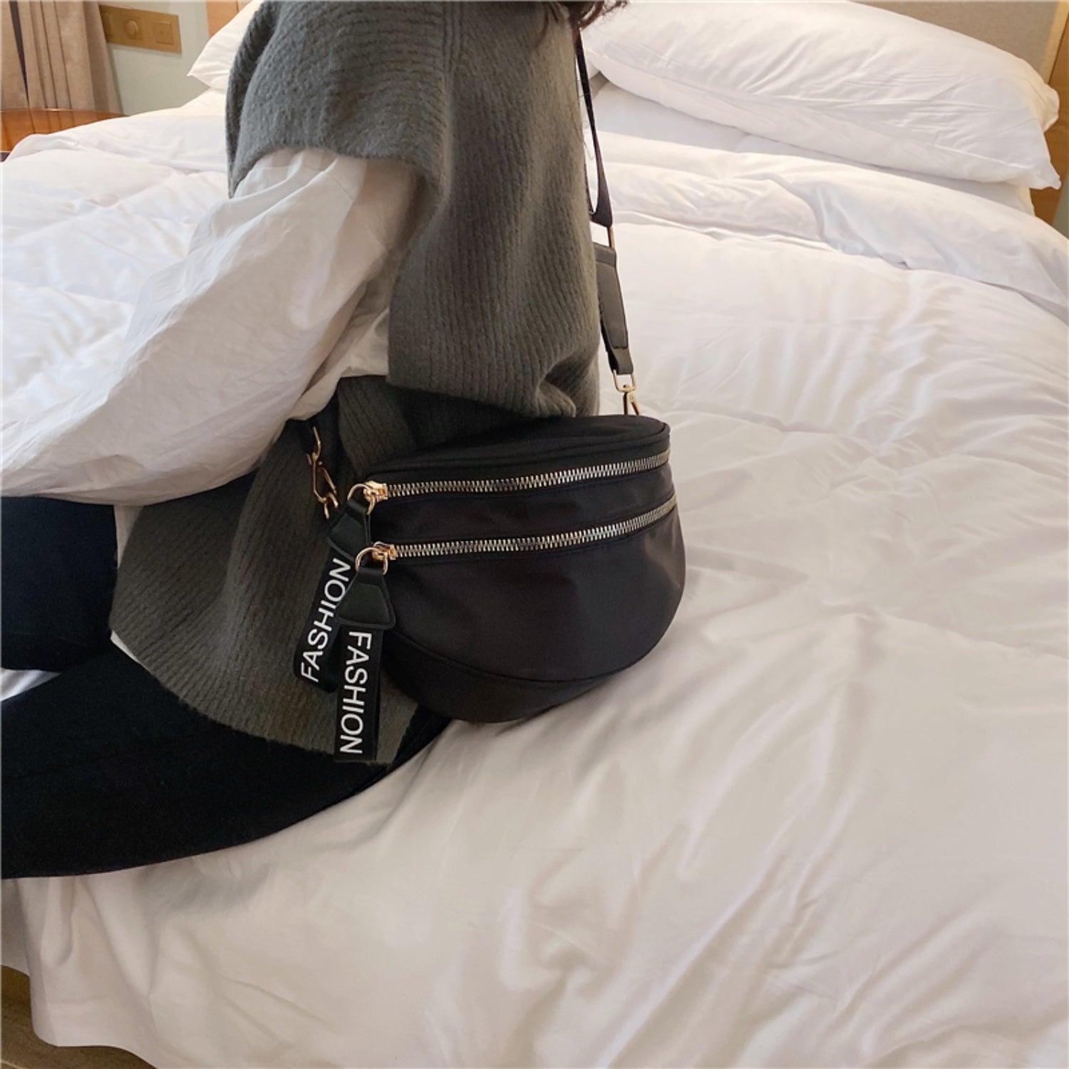 Double Zip Nylon Crossbody Bag Carauana Store