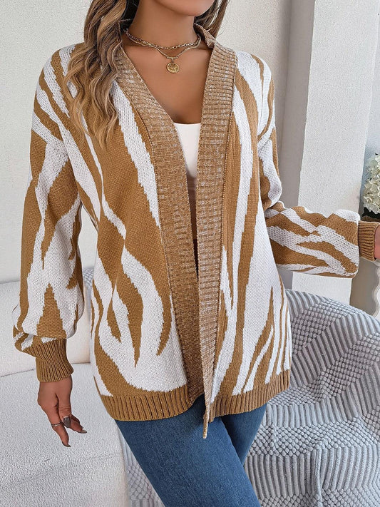 Open Front Animal Print Cardigan Carauana Store