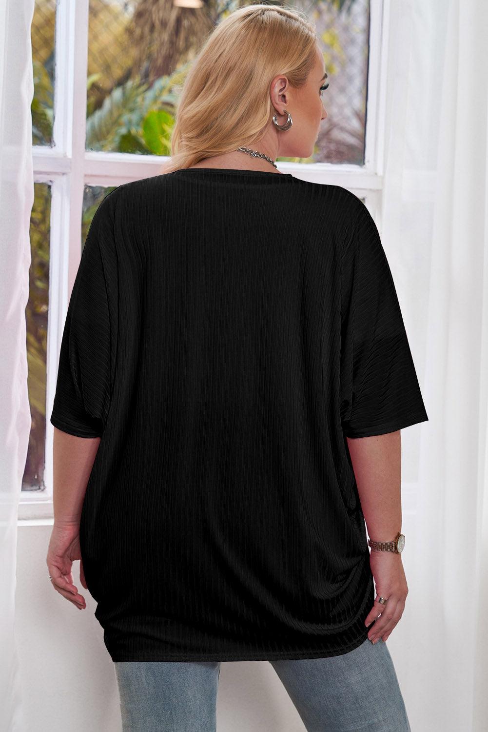 Plus Size Ribbed Cocoon Cover Up Carauana Store