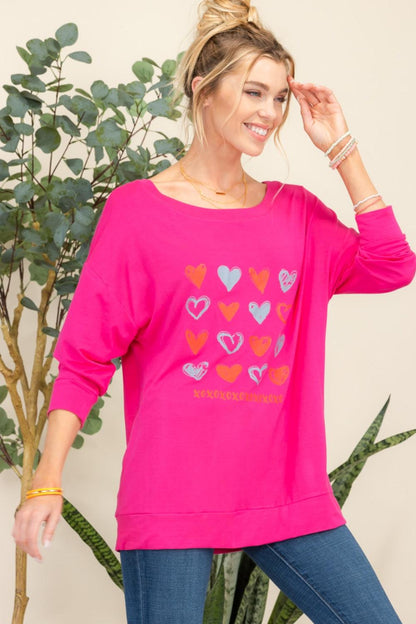 Celeste Full Size Heart Graphic Long Sleeve T-Shirt Carauana Store