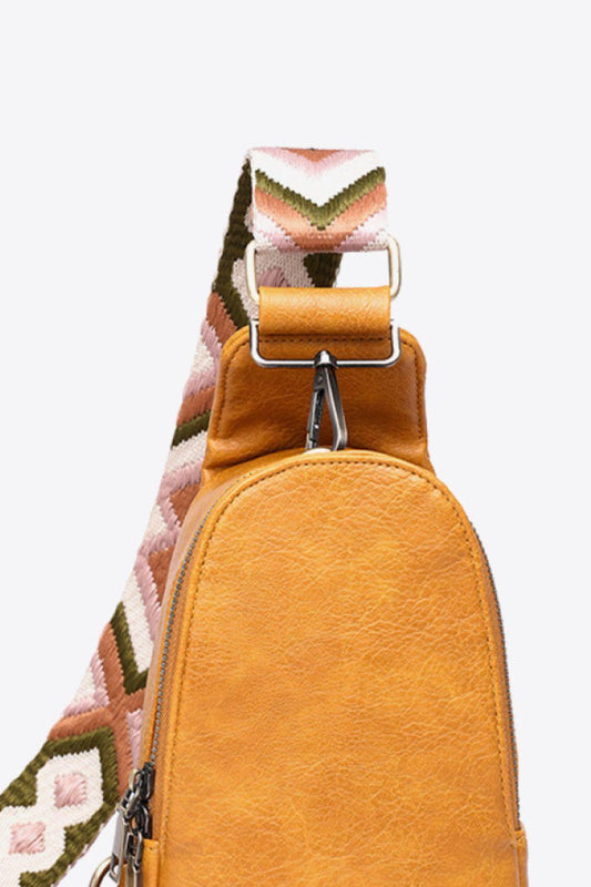 Random Pattern Adjustable Strap PU Leather Sling Bag Carauana Store