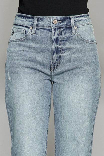 Kancan High Waist Raw Hem Cropped Wide Leg Jeans Carauana Store